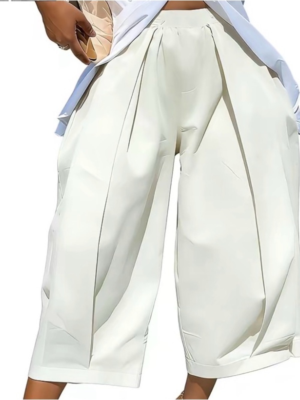 Women's High-Waist Wide Leg Crop Pants